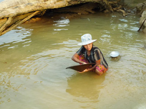 老撾、柬埔寨女子-淘洗砂金